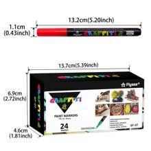 12/18/24 Colors Premium Fine Tip Acrylic Paint Marker Pens, Suitable For Wood, Canvas, Stone, Rock Painting, Glass, Ceramic Surface, DIY On Various Surfaces Back To School