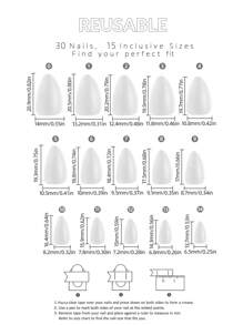 30 片法式短杏仁形指甲粉色法式白色渐变按压指甲水晶指甲假指甲美甲套装可拆卸全覆盖持久耐用包括 1 片粘性标签和 1 个迷你锉刀非常适合日常佩戴美甲用品 - 彩色 - 查看 4