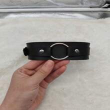 1 Pair Men's Leather Cuff Bracelet - Black - View 5