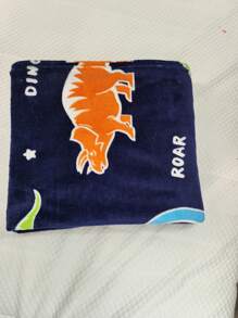 1條可愛的<夜光毯子,絨毛>藍色恐龍毯子,柔軟可愛,是女孩和男孩的絕佳禮物 - 藏蓝色 - 查看 10