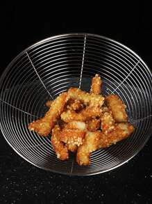 1pc Stainless Steel Wire Strainer, Comfortable Handle, Easy To Retrieve, Quick Drainage Of Water And Oil - Purple - View 9