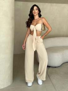 Women Sweater Co-Ords - Màu be - Xem 5