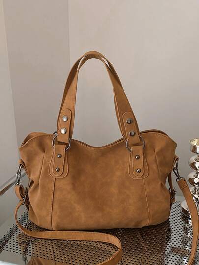 复古简约大容量时尚手提包，适合学生和办公室工作人员通勤 复古简约大容量时尚手提包，适合学生和办公室工作人员通勤，复古风格女士包