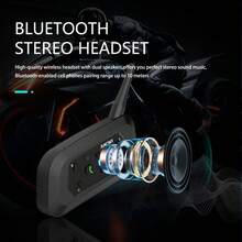 1 pieza XiNOWy V6 PRO Intercomunicador de casco de motocicleta, auricular con Bluetooth para 2 pilotos, reproductor de música de 800M, interfaz de audio impermeable de 3.5mm - Paquete individual V6 PRO 3,5 mm - Ver 8