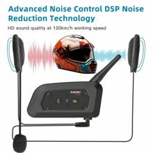 1 pieza XiNOWy V6 PRO Intercomunicador de casco de motocicleta, auricular con Bluetooth para 2 pilotos, reproductor de música de 800M, interfaz de audio impermeable de 3.5mm - Paquete individual V6 PRO 3,5 mm - Ver 9