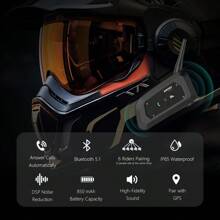 1 pieza XiNOWy V6 PRO Intercomunicador de casco de motocicleta, auricular con Bluetooth para 2 pilotos, reproductor de música de 800M, interfaz de audio impermeable de 3.5mm - Paquete individual V6 PRO 3,5 mm - Ver 2