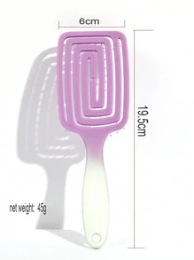 1支装弹力漆面纯色镂空按摩发梳（中号），返校季、旅行度假必备，女士美发配件，发梳，边缘梳，梳子，解结梳，球形梳，迷你发梳套装，木梳，发梳，边缘梳，发梳套装，发梳，发梳，理发师，美发设备，发型，美发，发梳，发梳套装，梳子，卷发梳，解结梳，女士发梳，理发师配件，理发店，美发设备 - 彩色 - 查看 3