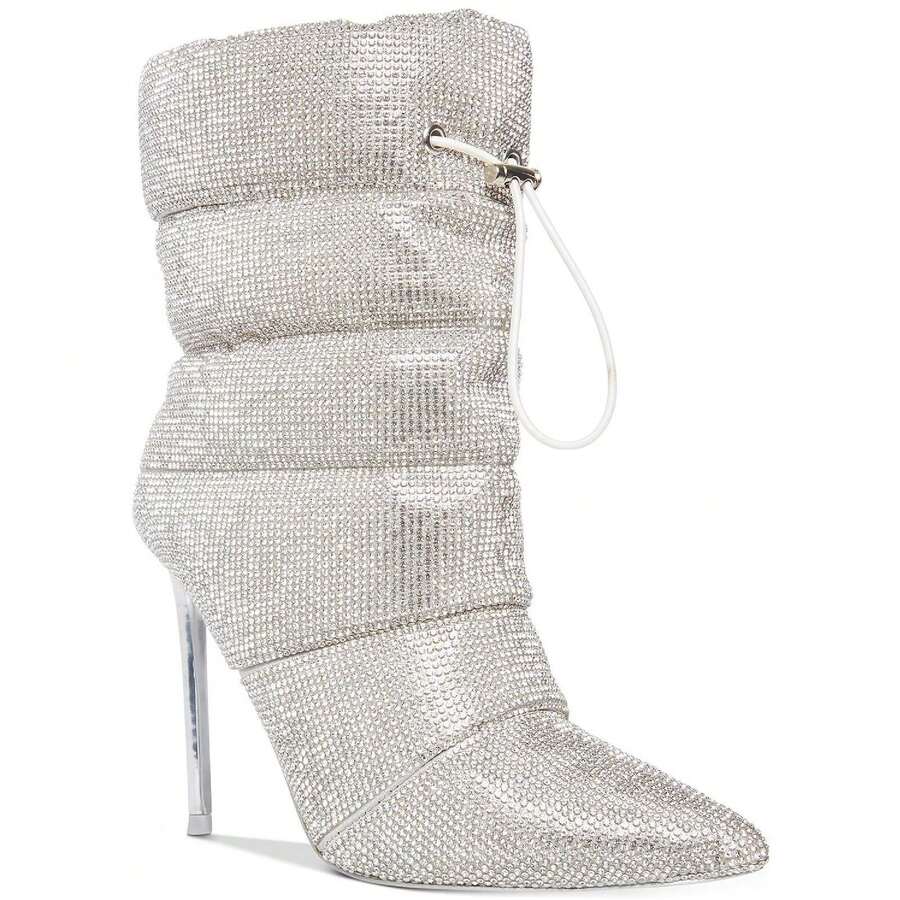 Cloak-R Womens Quilted Rhinestone Ankle Boots - rhinestone - View 1