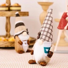 1入組聖誕無臉人娃娃,咖啡無臉人娃娃,小矮人娃娃,小精靈天堂公共窗外裝飾,場景裝飾,假日裝飾,房間裝飾,家居裝飾,辦公室裝飾,主題派對裝飾,聖誕裝飾 - 彩色 - 查看 6