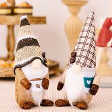 1入組聖誕無臉人娃娃,咖啡無臉人娃娃,小矮人娃娃,小精靈天堂公共窗外裝飾,場景裝飾,假日裝飾,房間裝飾,家居裝飾,辦公室裝飾,主題派對裝飾,聖誕裝飾 - 彩色 - 查看 11