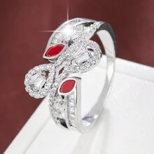 1 Miếng Hoa Lá hình Hình học Đối xứng Thiết kế Dát Thời trang Nhẫn Đối với Cô gái tuổi teen - Nhiều màu - Xem 39