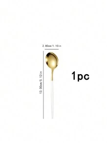 Juego de cubiertos de acero inoxidable de 4 piezas/16 piezas/24 piezas/32 piezas, con juego de cuchillo, tenedor y cuchara adecuado para uso doméstico, restaurante, utensilios de cocina de hotel - oro+blanco - Ver 13