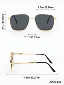 1/2/3/4 Pairs Combo, Men's Square Luxury Fashion Glasses, Metal Frame Design, Single Pair Comes With 1 Elegant Glasses Case, & Versatile, Attracts All Eyes. For Daily Life, Beach, Driving And Outdoor Travel Accessories, Also Provides UV Protection.