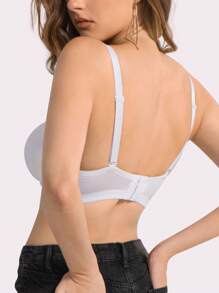 YANDW Low-Cut Push-Up V-Neckline Bra, Thick Padding And Underwire Support, Perfect For Wedding Or Party Outfits, Suitable For Flat Chests, Lingerie