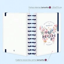Caderno De Disco ISCOOL Prime Inteligente Grande 20 x 27,5 cm Butterfly Branco Rosa 80 Fls - Butterfly Branco Rosa - Visão 2