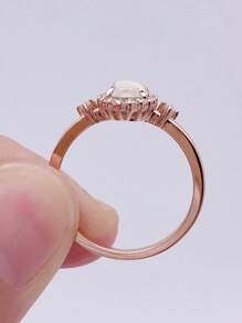 1枚時尚的鋯石戒指,為女性提供情人節禮物、結婚週年慶祝派對珠寶 - 1# - 查看 5