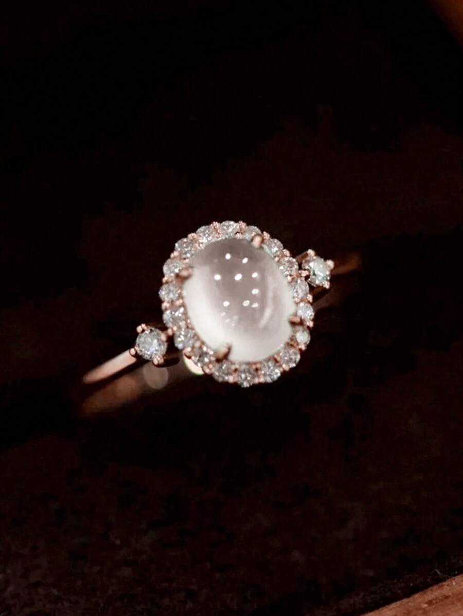 1枚時尚的鋯石戒指,為女性提供情人節禮物、結婚週年慶祝派對珠寶 - 1# - 查看 1