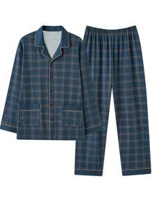 2pcs Men's Comfortable Sleepwear Sets, Autumn/Winter & Spring