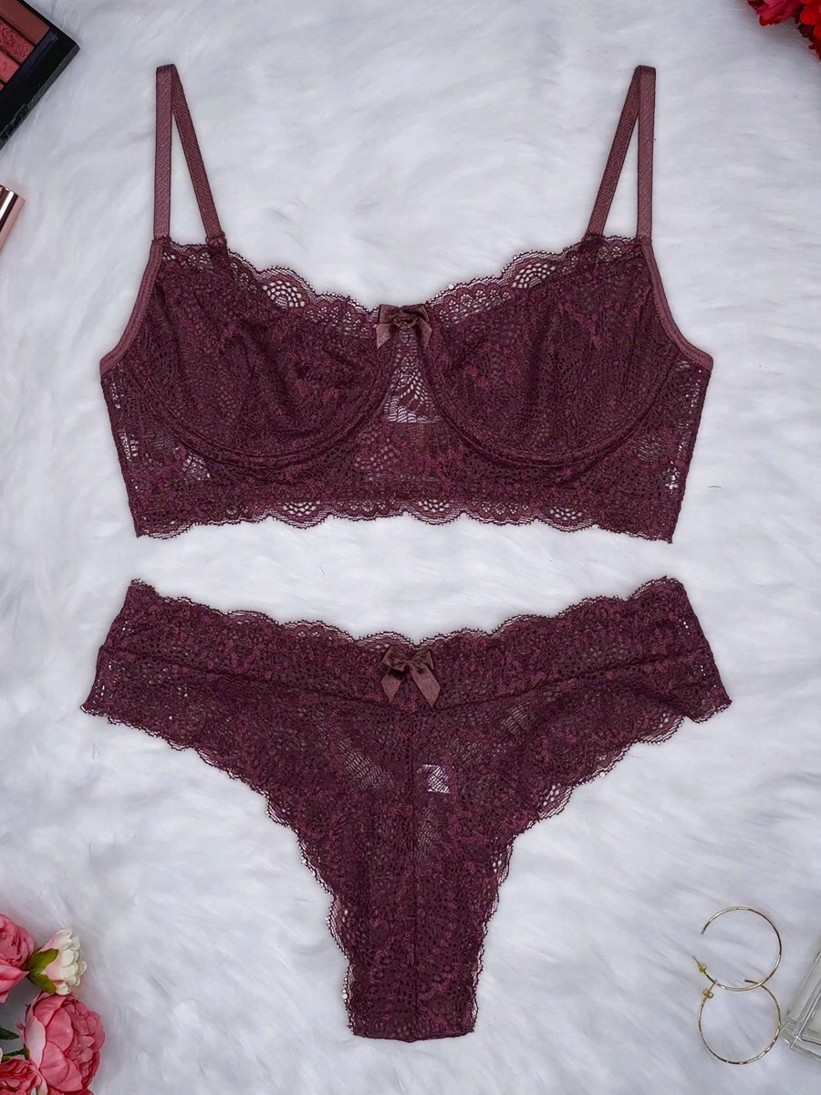 Women Bra & Panty Sets - Màu Đỏ Sâu - Xem 1