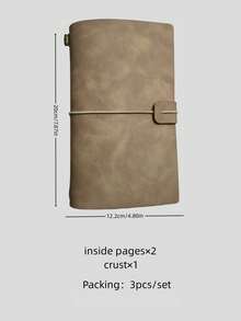 1 Set Of Loose-Leaf Notebook (2 Inner Books), Vintage Travel Journal With Soft Leather Cover, Convenient For Traveling And Recording - Brown - View 2