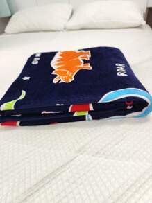 1條可愛的<夜光毯子,絨毛>藍色恐龍毯子,柔軟可愛,是女孩和男孩的絕佳禮物 - 藏蓝色 - 查看 9