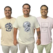 Men Plus Size T-Shirts - Multicolor - View 3