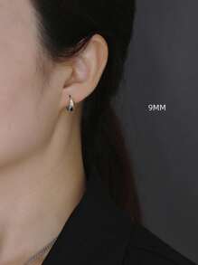 BALMORA 1pair Pure S925 Silver Ear Studs For Women, Ear Cuff, Daily Wear, Gift For Girls Wedding Engagement Bridal Jewelry - Silver - View 6
