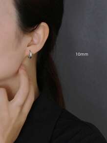 BALMORA 1pair Pure S925 Silver Ear Studs For Women, Ear Cuff, Daily Wear, Gift For Girls Wedding Engagement Bridal Jewelry - Silver - View 7