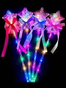 1 件发光星星仙女棒泡泡球魔杖手持促销礼品玩具，时尚泡泡球发光仙女球星星魔杖手持