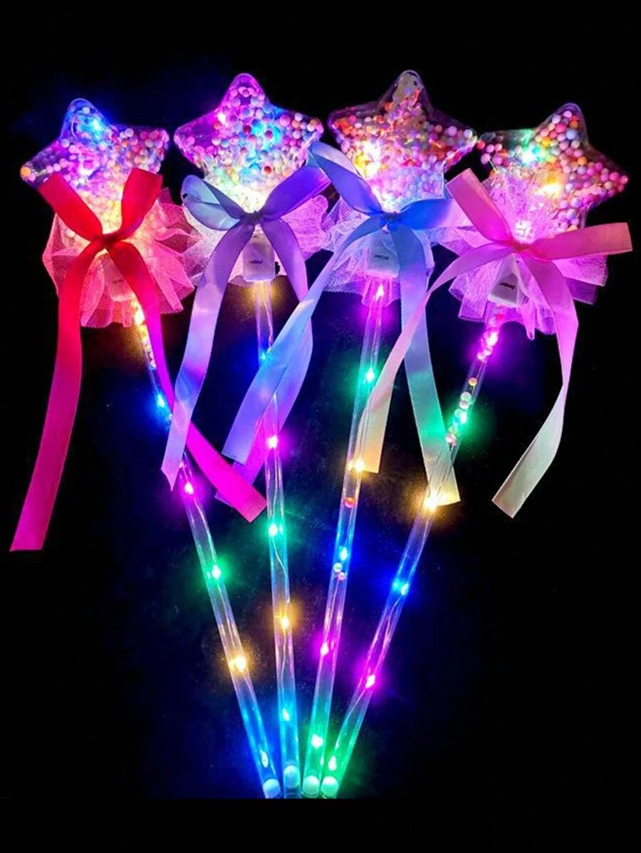 1 件发光星星仙女棒泡泡球魔杖手持促销礼品玩具，时尚泡泡球发光仙女球星星魔杖手持