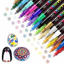 12/18/24 Colors Premium Fine Tip Acrylic Paint Marker Pens, Suitable For Wood, Canvas, Stone, Rock Painting, Glass, Ceramic Surface, DIY On Various Surfaces Back To School
