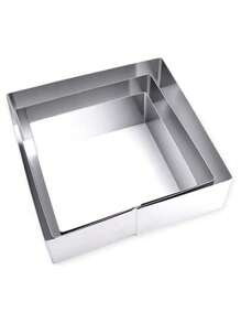 Aros Cuadrados Para Pastelería Repostería Mousses Postres 3 Piezas Acero Inoxidable 10, 15 y 20 cm Altura: 4.5cm