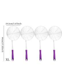1pc Stainless Steel Wire Strainer, Comfortable Handle, Easy To Retrieve, Quick Drainage Of Water And Oil - Purple - View 22