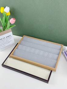 Luxury Wooden Earring And Ear Stud Display Tray For Live Stream And Counter Display, Home Jewelry Management Organizer For Desk - 50 Pairs Of Earrings Storage Tray - View 2