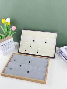 Luxury Wooden Earring And Ear Stud Display Tray For Live Stream And Counter Display, Home Jewelry Management Organizer For Desk - 50 Pairs Of Earrings Storage Tray - View 1