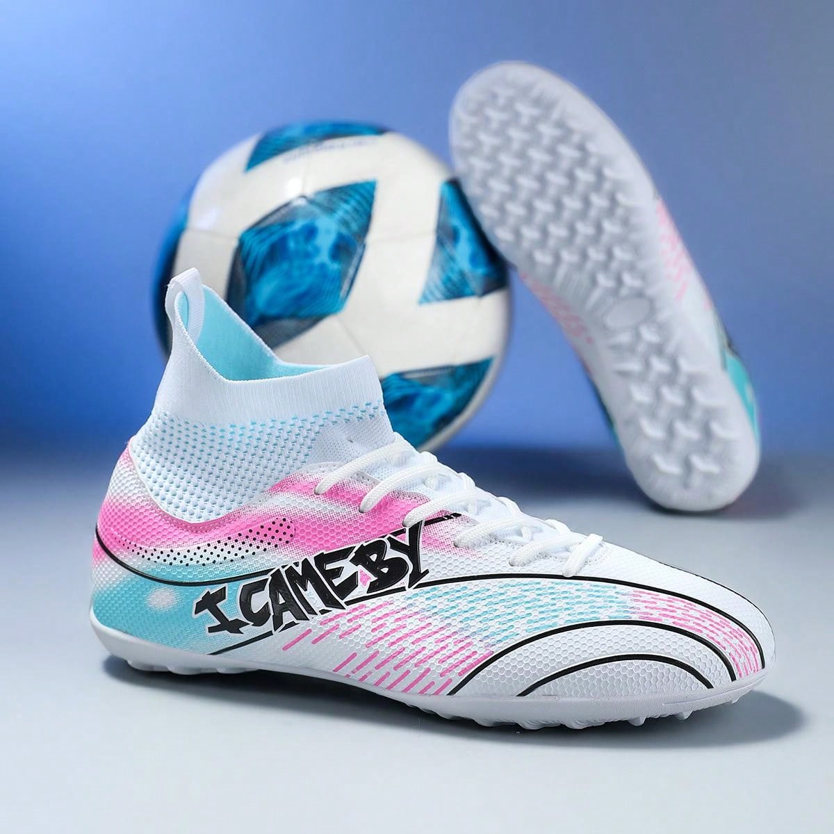 1pair New Style Youth Football Shoes For Boys And Girls, Lightweight, Breathable, NonSlip