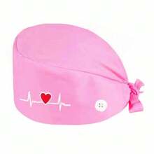 1pc 女士高档刺绣心形图案工作帽、护士帽。抗菌、防尘，适用于医院手术、护理、美容等医疗机构或家政保洁工作者。情人节 - 彩色 - 查看 6