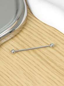 1 件朋克嘻哈风格双面手术钢工业杠铃耳环，骷髅爪螺丝，三叉戟工业杠铃耳环，酷炫哥特式配饰适合男女身体穿孔 - 銀色 - 查看 12