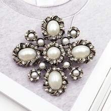 Hoàng Gia 1 Baroque Vintage Kem Ngọc Trai Giả Và Pha Lê Thổ Cẩm Hứa Đảng Chân - Nhiều màu - Xem 13