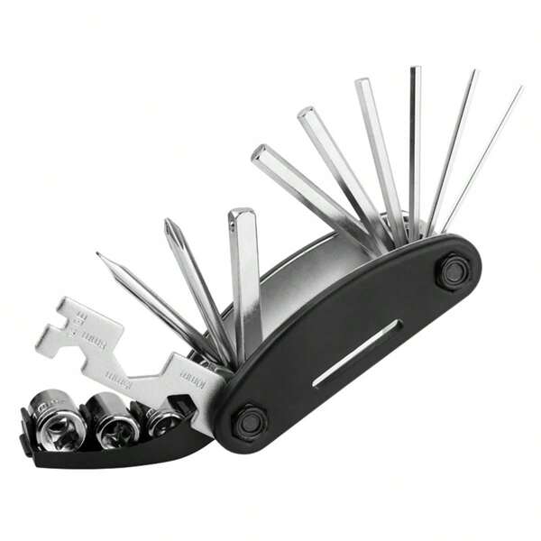 1 pieza Juego de herramientas de reparación de bicicleta, kit de herramientas de mantenimiento plegable multifuncional para bicicleta con llave