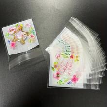 100 piezas, Bolsas para aperitivos, Bolsas de regalo con flores autoadhesivas, Bolsas de celofán transparente para golosinas, Bolsas para galletas, Recuerdos para fiesta de cumpleaños y días festivos, Para negocios, restaurantes, uso doméstico, herramientas de cocina, accesorios de cocina (S 7cm*7cm, M 10cm*10cm,L 14cm*14cm)