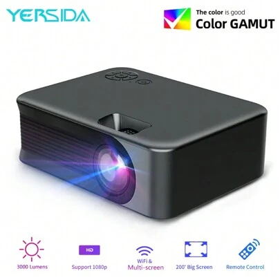 YERSIDA Wifi MINI Projector Theater Cinema Sync For Android For IOS Phone Screen Beamer Portable Home Support 1080P Movie Projector