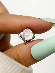 1 chiếc Vòng tay cặp đôi thời trang hàng đầu dành cho ngày lễ tình nhân năm 2025 Bướm & Gấu DIY dạng mô-đun bôi trơn, Phụ kiện làm đồ trang sức bằng thép không gỉ, Thích hợp làm quà tặng ngày lễ, tiệc tùng, phụ kiện trang phục hàng ngày - Bạc - Xem 79