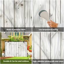 1Pc Vintage White Wood Backdrops For Photography, Polyester Wood Photo Backdrop, Wood Board Happy Birthday Banner Party Background Photo Studio Props, 99.06*149.86cm - Apricot - View 7