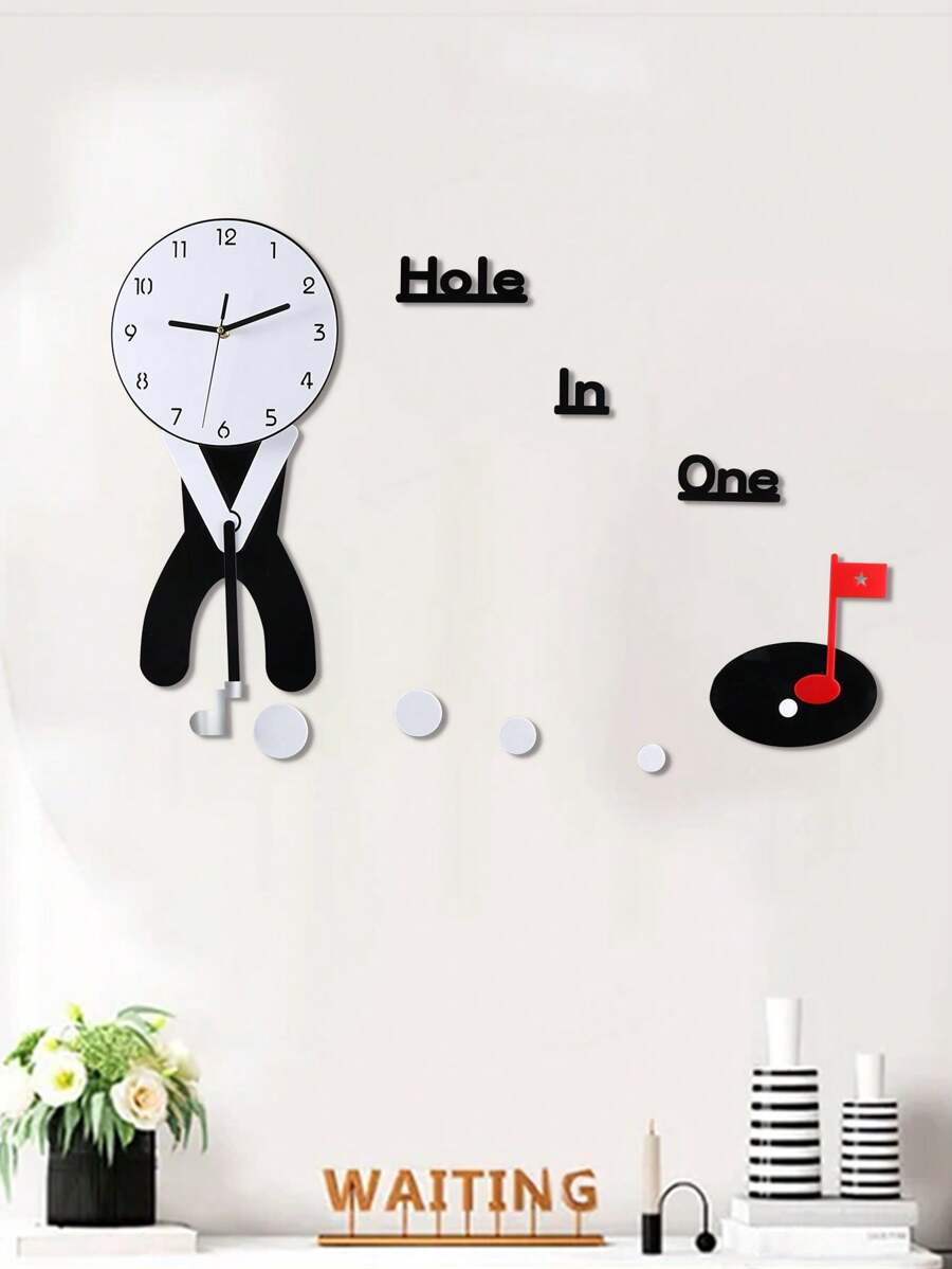 1pc,Piece, Golf Swing Clock, Creative And Fun Sports Clock, Golf