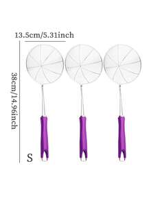 1pc Stainless Steel Wire Strainer, Comfortable Handle, Easy To Retrieve, Quick Drainage Of Water And Oil - Purple - View 19