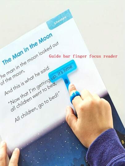1 pezzo Anello in plastica + 1 pezzo Guida alla lettura in plastica, Strumenti per la lettura puntando con il dito per studenti e bambini, Colore casuale, Ufficio, Scuola, Disegno, Studente, Pennarelli, Cancelleria, Ragazzi, Ragazze, Articoli scolastici