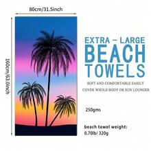 1 Miếng Hoàng hôn Dừa Cây Khăn đi biển , Sợi siêu mịn Quá lớn Sấy khô nhanh Khăn đi biển , Mềm mại Hấp thụ Khăn đi biển , Cát bờ biển Tấm lót , Nhẹ Khăn tắm Đối với Bơi lội , Phòng thể dục , Và bờ biển Thể thao - Nhiều màu - Xem 5
