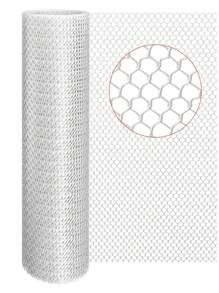 1roll Plastic Mesh Fence, Suitable For Poultry, Dogs, Rabbits, Snake Barriers And Gardening, Durable Chicken Wire Mesh, Multi-Functional Plastic Fence, Suitable For Gardens And Farms - White - View 1