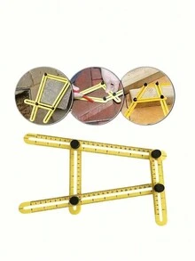 1入組可折疊多角度可移動四摺尺的量具,由abs塑料製成 - 黃色 - 查看 5